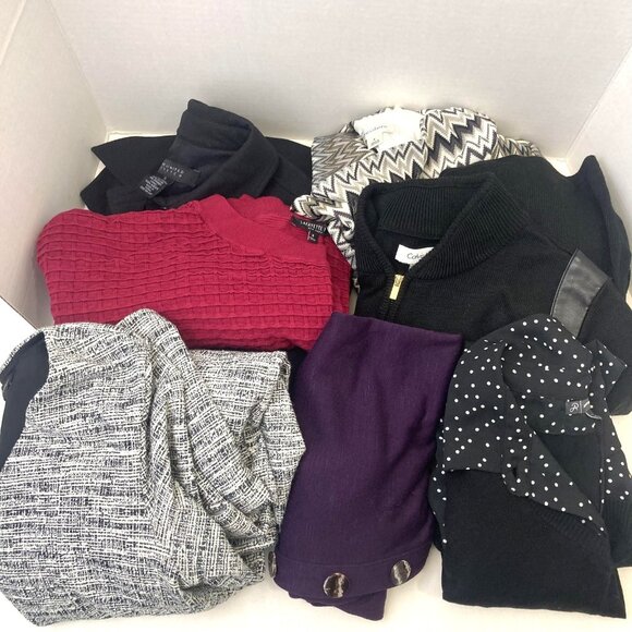 Lot of 7 Womens Small Clothing Tops Dresses Banana Republic Lafayette 148 Bundle - Picture 1 of 16